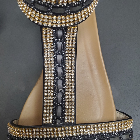 Black Rhinstone Sandles - Picture 4 of 5
